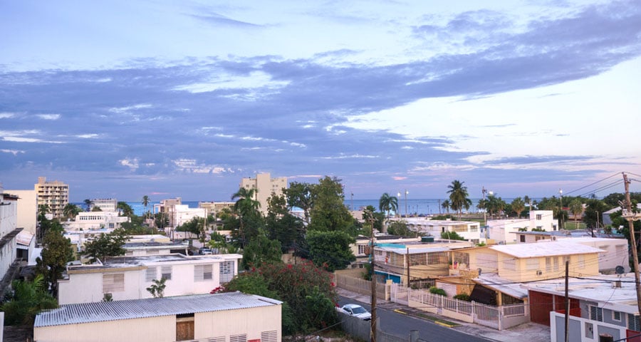 Vista aérea de una zona residencial cerca de Ocean Park