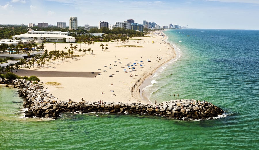 Vista aérea de la playa de Fort Lauderdale