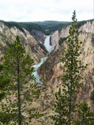 Vista aérea del Gran Cañón de Yellowstone parque Nacional